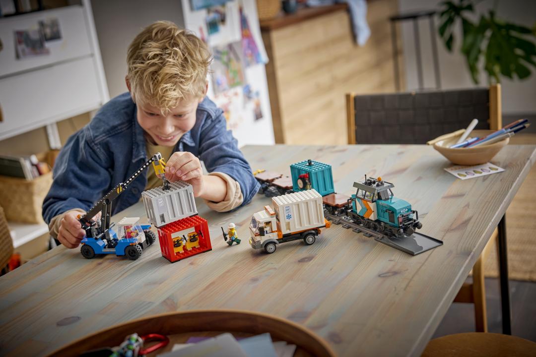 LEGO City Harbor Freight Train with Crane & Truck | 60509