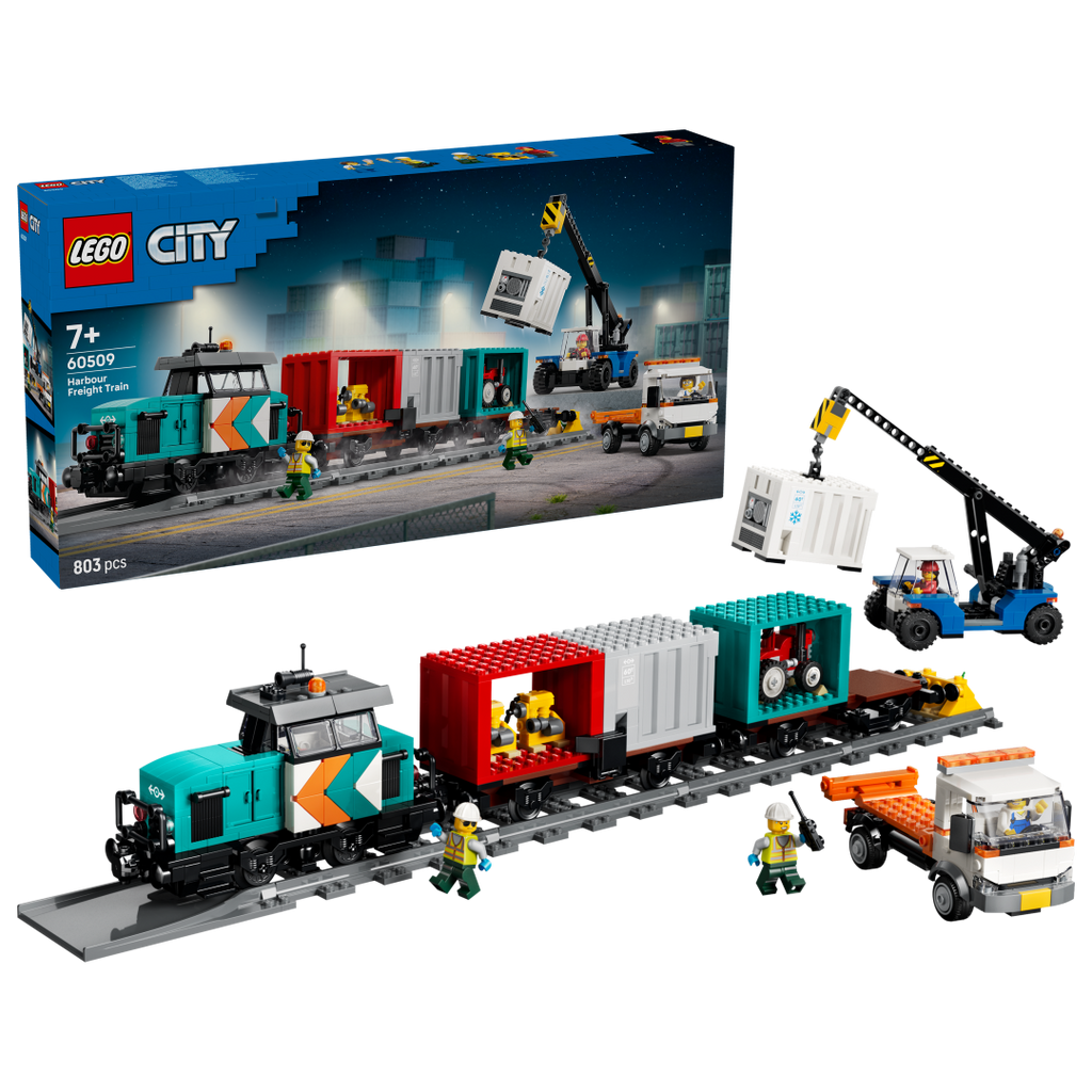 LEGO City Harbor Freight Train with Crane & Truck | 60509