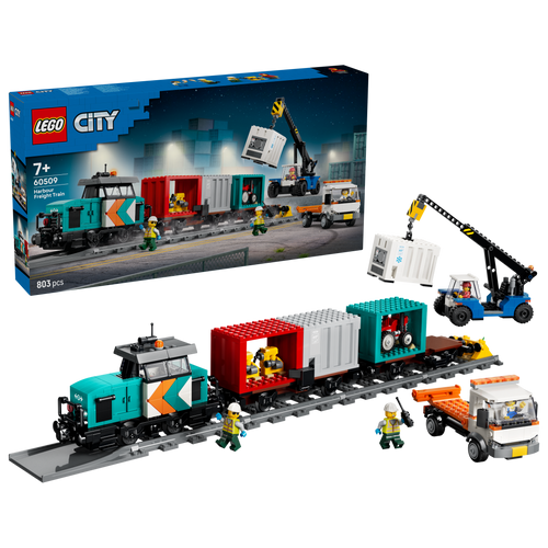 LEGO City Harbor Freight Train with Crane & Truck | 60509