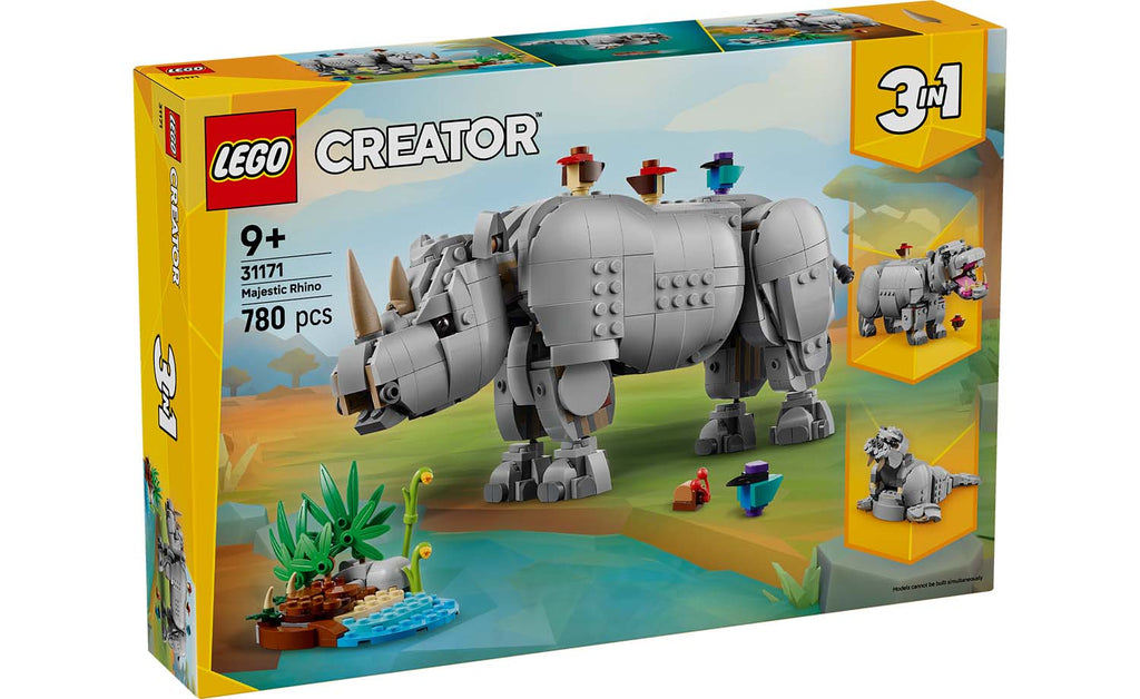 LEGO Creator 3-in-1 Wild Animals: Majestic Rhino with Birds | 31171