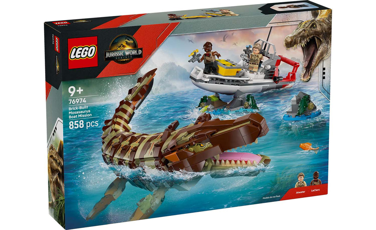 LEGO Jurassic World Brick-Built Mosasaurus Boat Mission | 76974